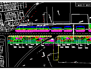 道路两侧绿化平面图免费下载 园林绿化及施工